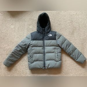 Boys North Face 7/8 Grey Puffer Winter Jacket